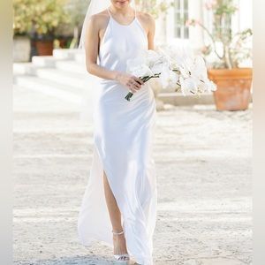 MICHAEL LO SORDO Georgia open-back crystal-embellished silk-satin maxi dress